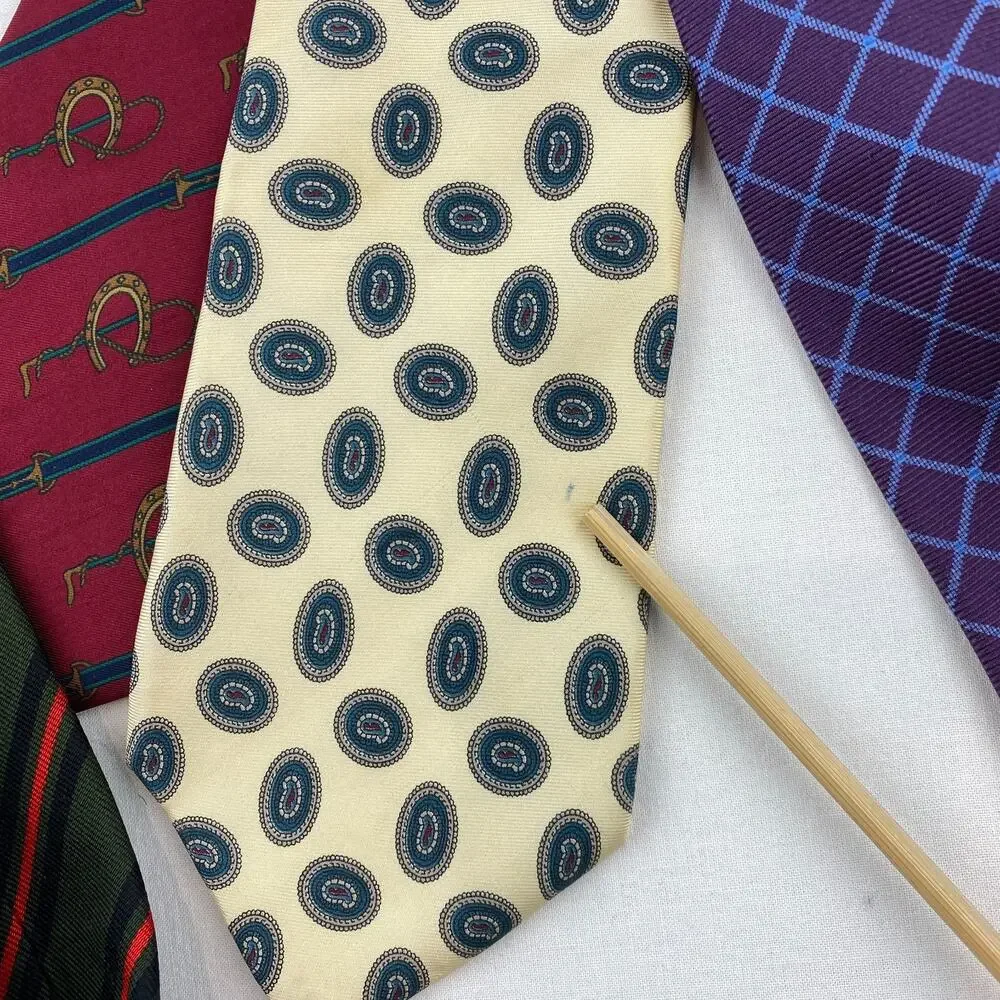 Lot of 18 LANDS END 100% Silk Neckties Rep Striped Equestrian Paisley USA VTG